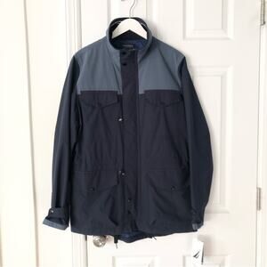 Nautica Men’s Blue Colorblock High Windbreaker Anorak Zip Up Jacket NWT Small